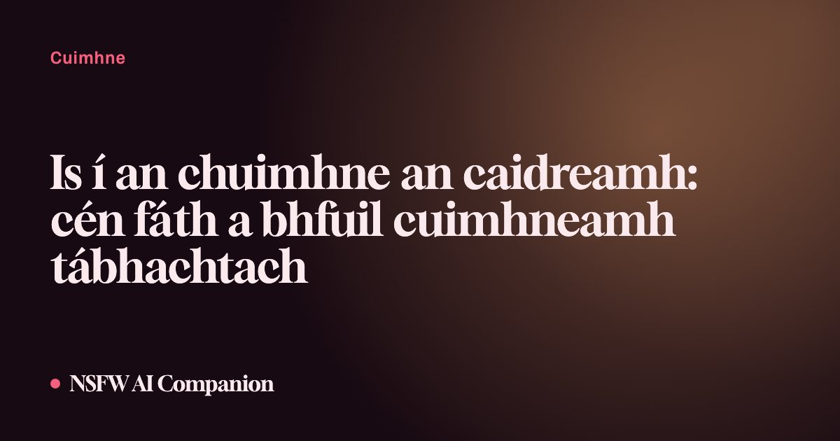 Is í an chuimhne an caidreamh: cén fáth a bhfuil cuimhneamh tábhachtach